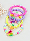 4pcs/Set Colorful Fruit Beaded Bracelet Set (immediate)