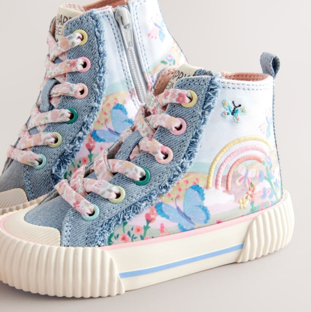 Denim Blue Rainbow Trainers size 30.5 (immediate)