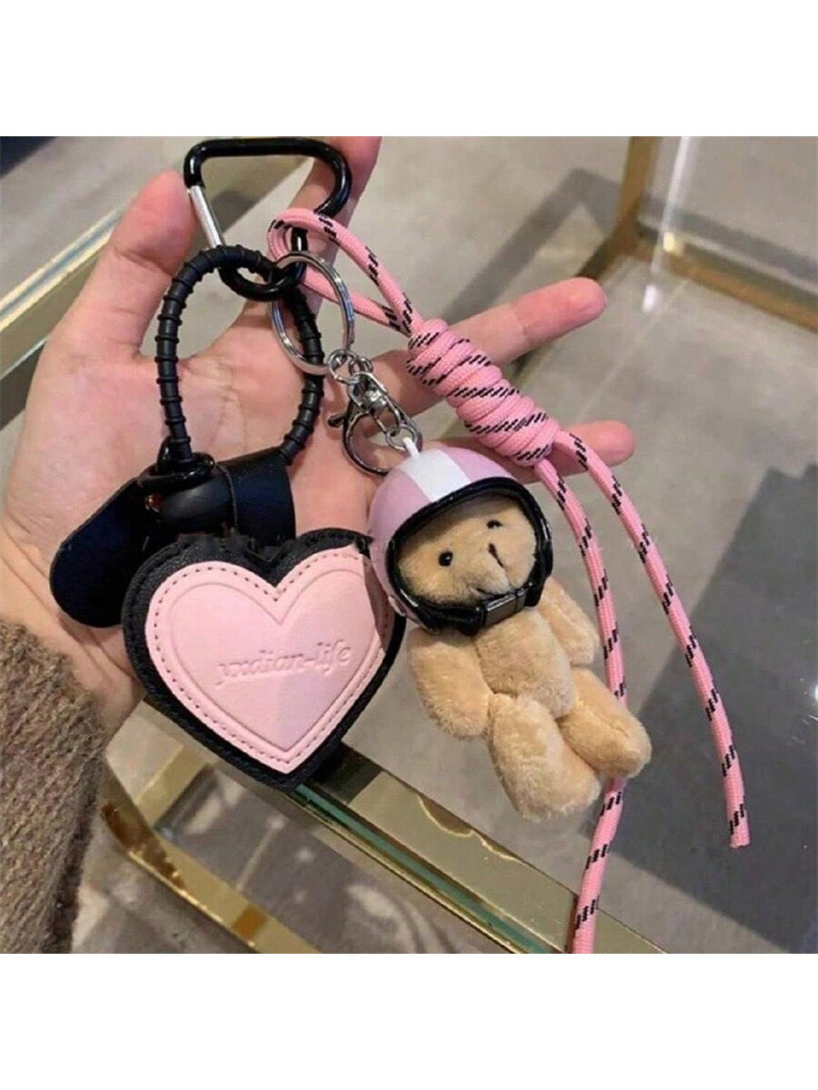 1pc Cute Pink Teddy Bear Bag chain