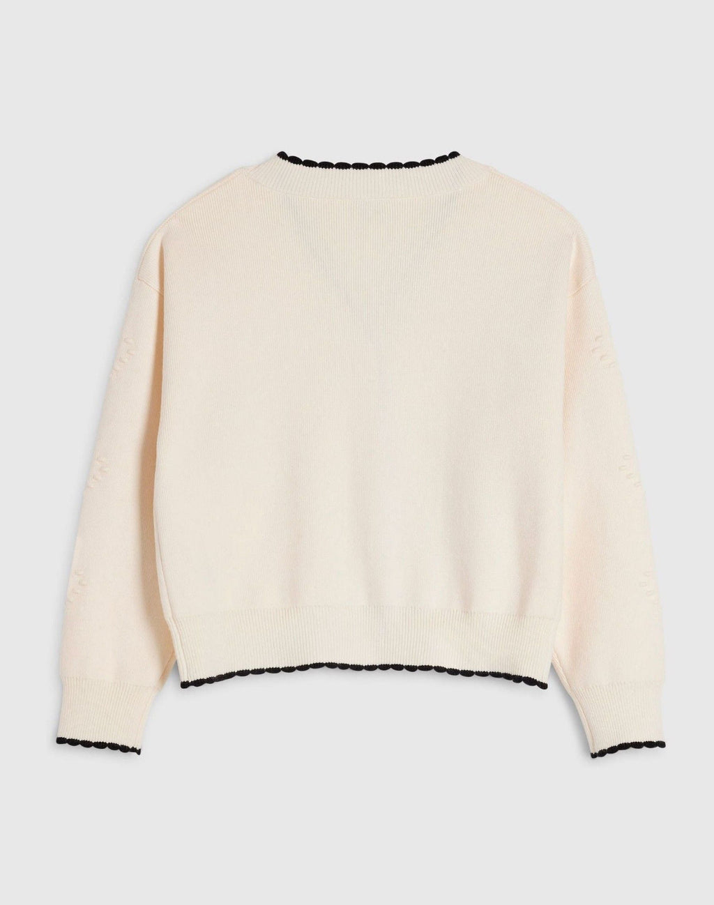 River Island Cream 3D Check Bow Cardigan