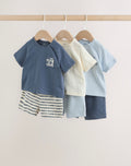 Blue/Ecru Milk Club Tops and Shorts Baby Set 6 Piece