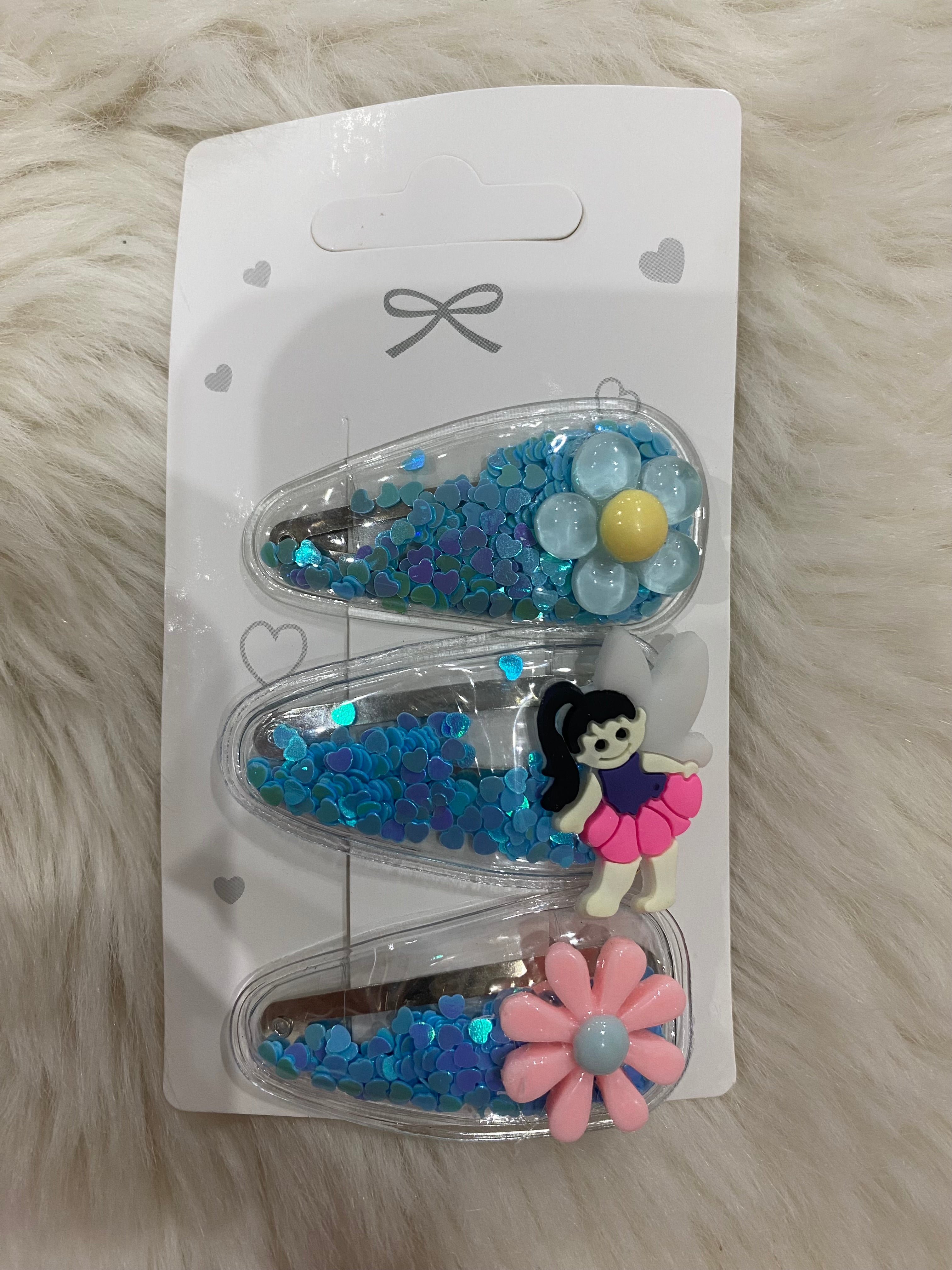 Glitter hair clips set