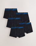 Black with Stippling Waistband Trunks 5 Pack