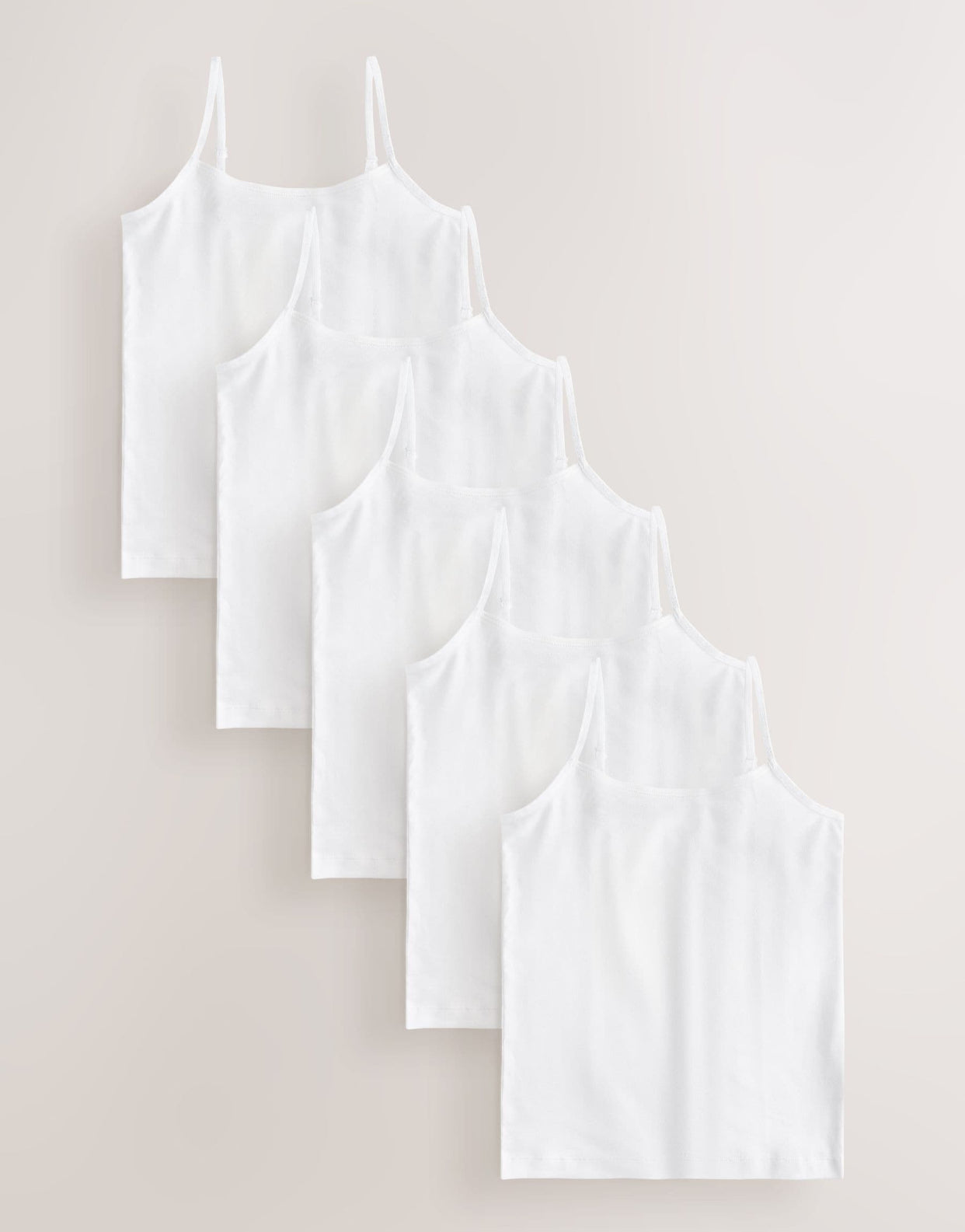 White 5 Pack Cami Vest