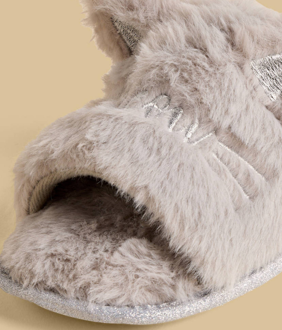 Cat Embroidered Bedroom Mules