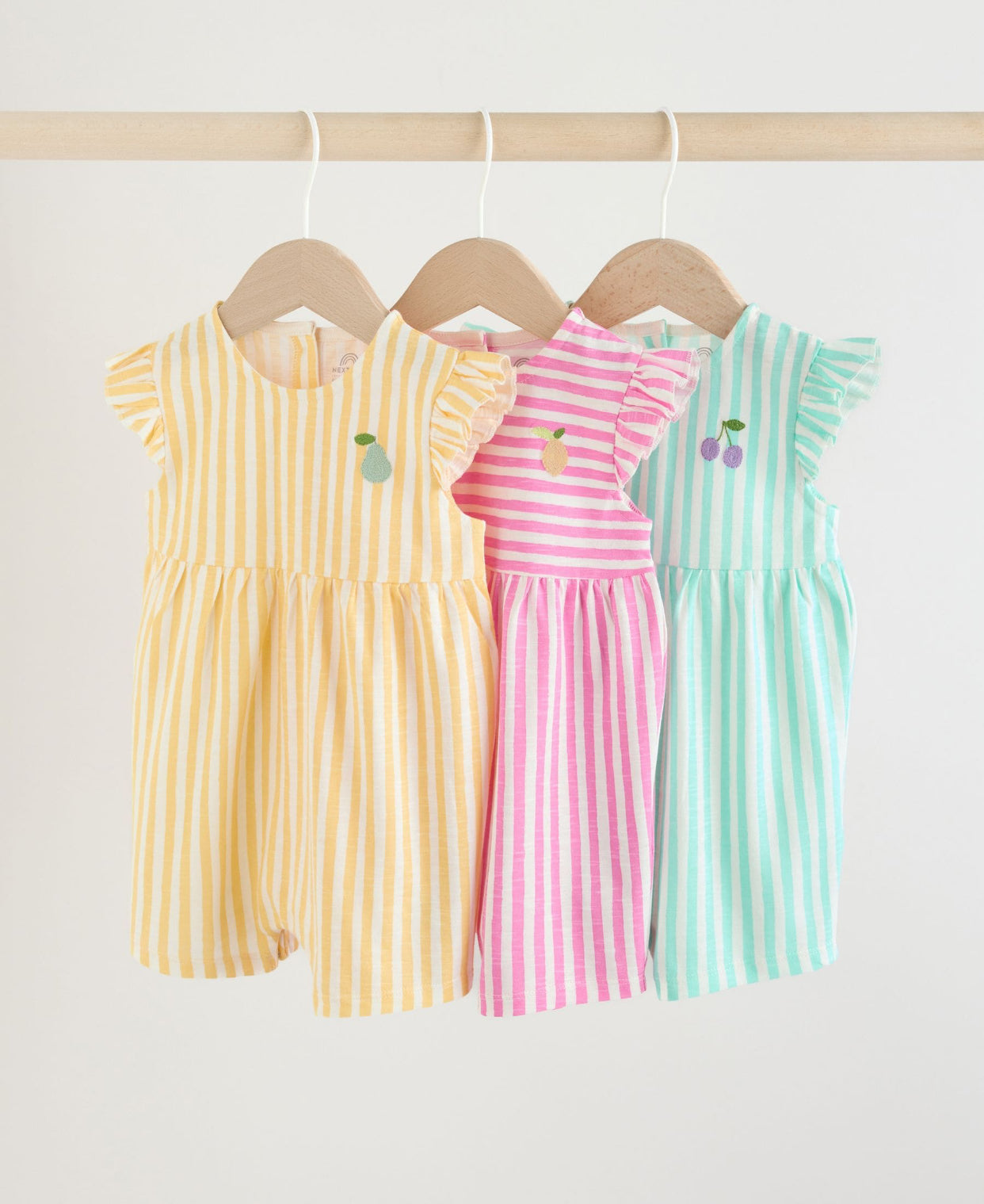Multi Bright Colour Stripe Baby
Rompers 3 Pack