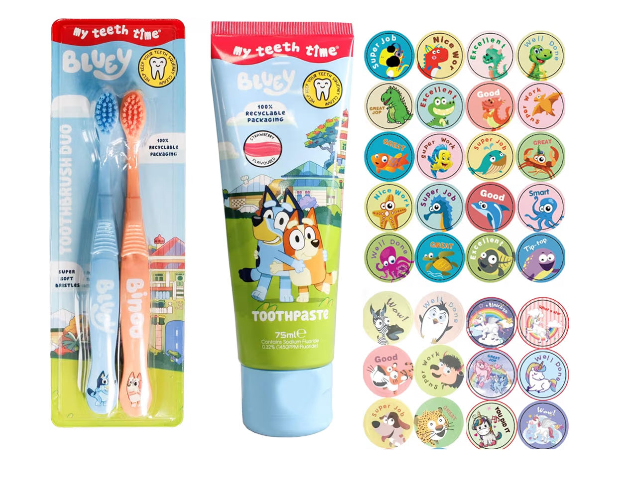 Bluey Toothbrush Duo & Toothpaste