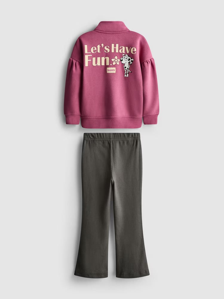 Bluey Funnel Neck Sweatshirt and Flare Leggings Set