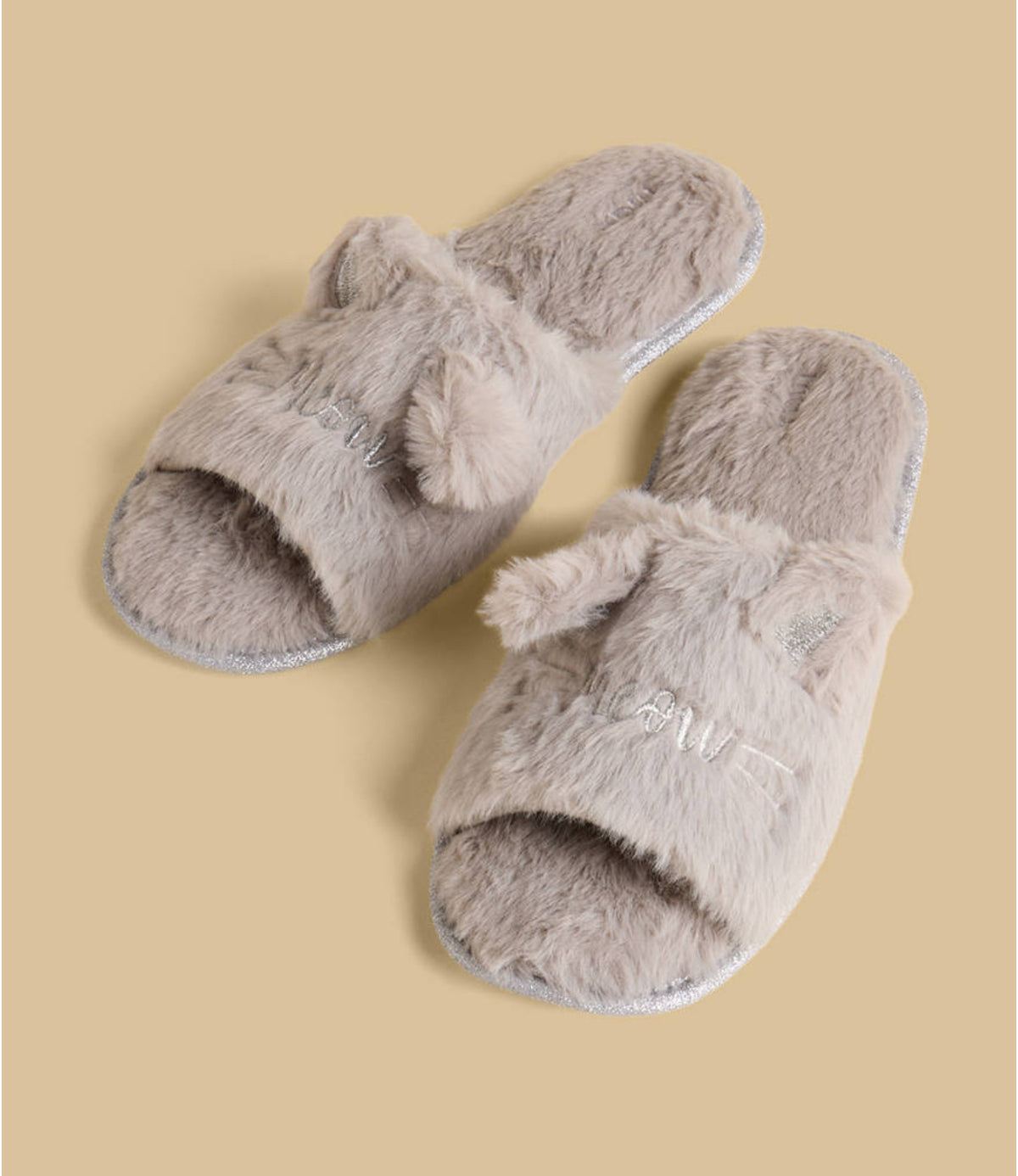 Cat Embroidered Bedroom Mules