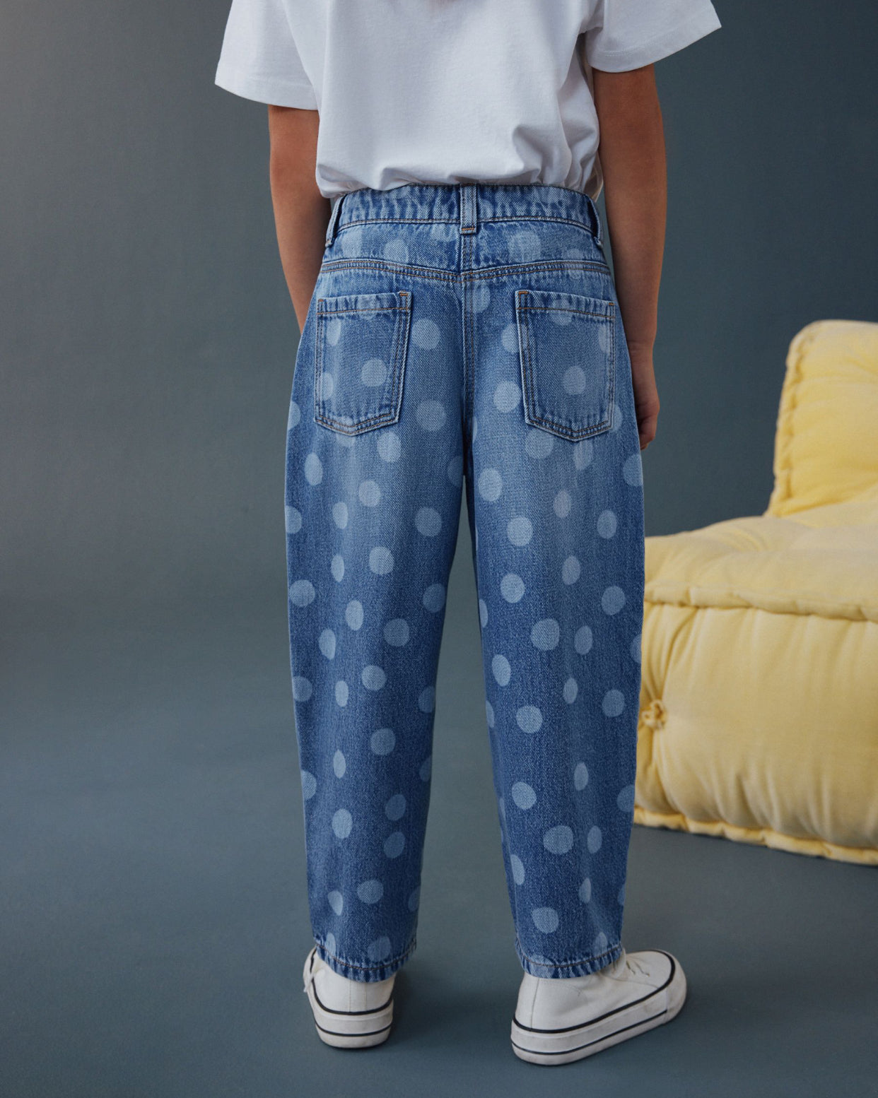 Lightwash Polka Dot Barrel Jeans