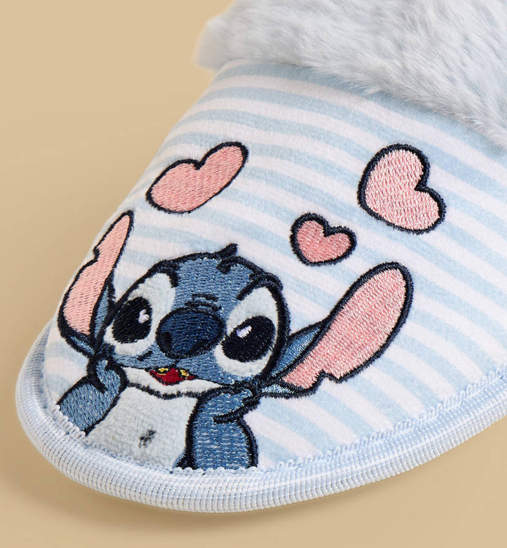 Stitch Embroidered Bedroom Slippers