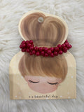 Faux pearl hair tie