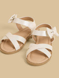 Bow Accent Sandals with Hook and Loop Closure
