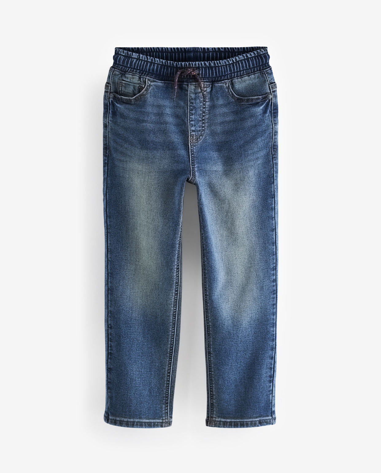 Mid Vintage Blue Loose Fit Stretch Elasticated Waist Jeans