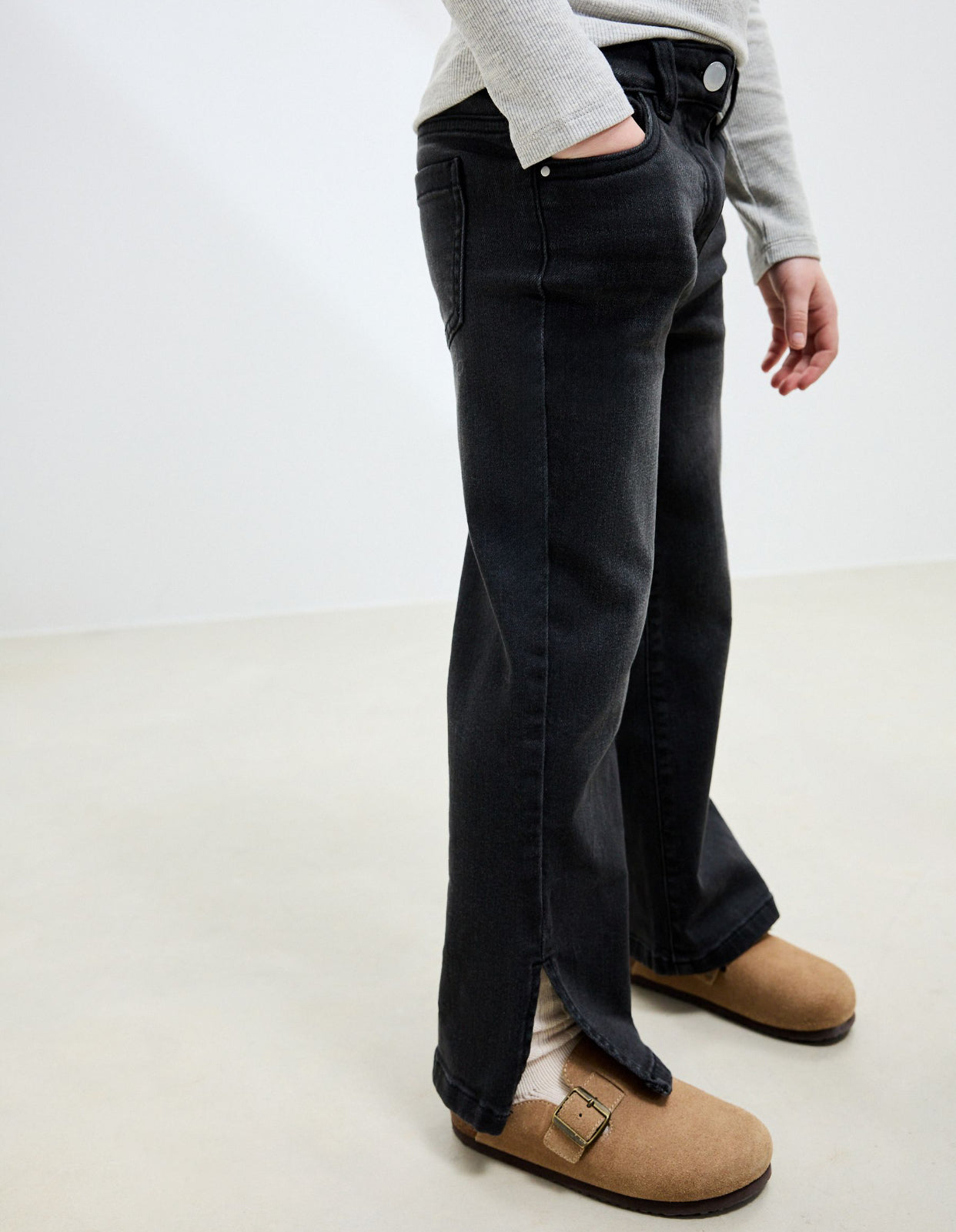 Charcoal Grey Flare Jeans