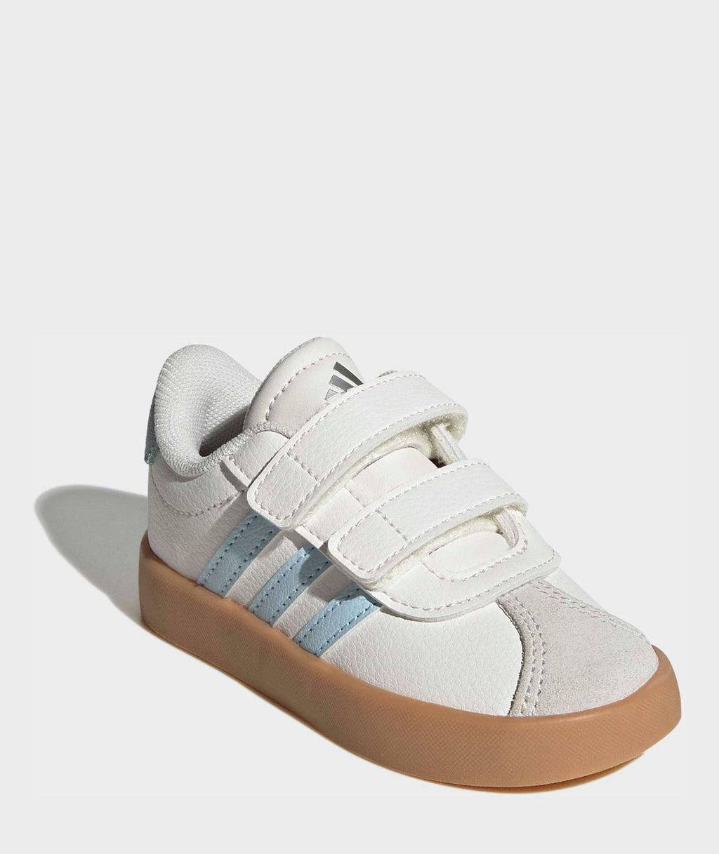 adidas White/Blue VL Court 3.0 Hook and Loop Infant Trainers