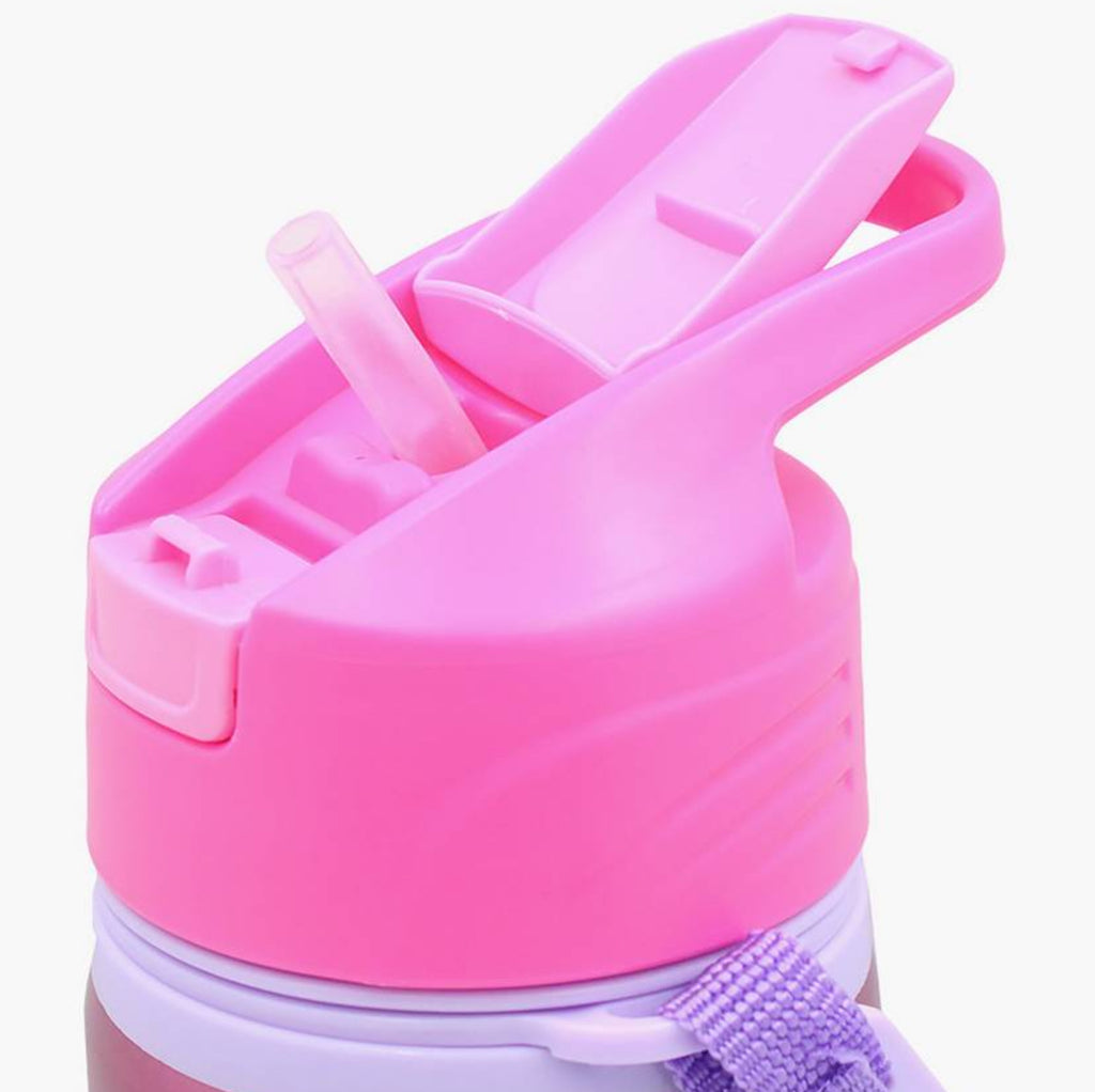 Barbie Printed Pop-Up Stainless Steel Water Bottle with Straw - 600 ml