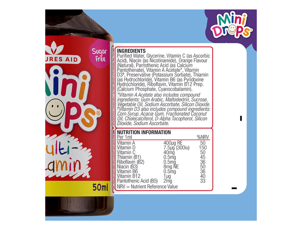 Natures Aid Mini Drops Multi-Vitamin for Babies & Kids