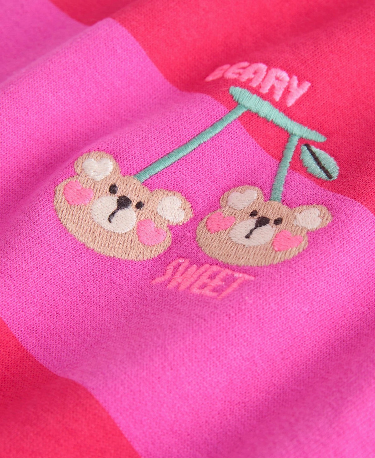 Red/Pink Stripe Crew Neck Sweatshirt