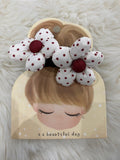 2pcs white polka dot hair scrunchies Set