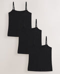 Black Strappy Cami Vests 3 Pack