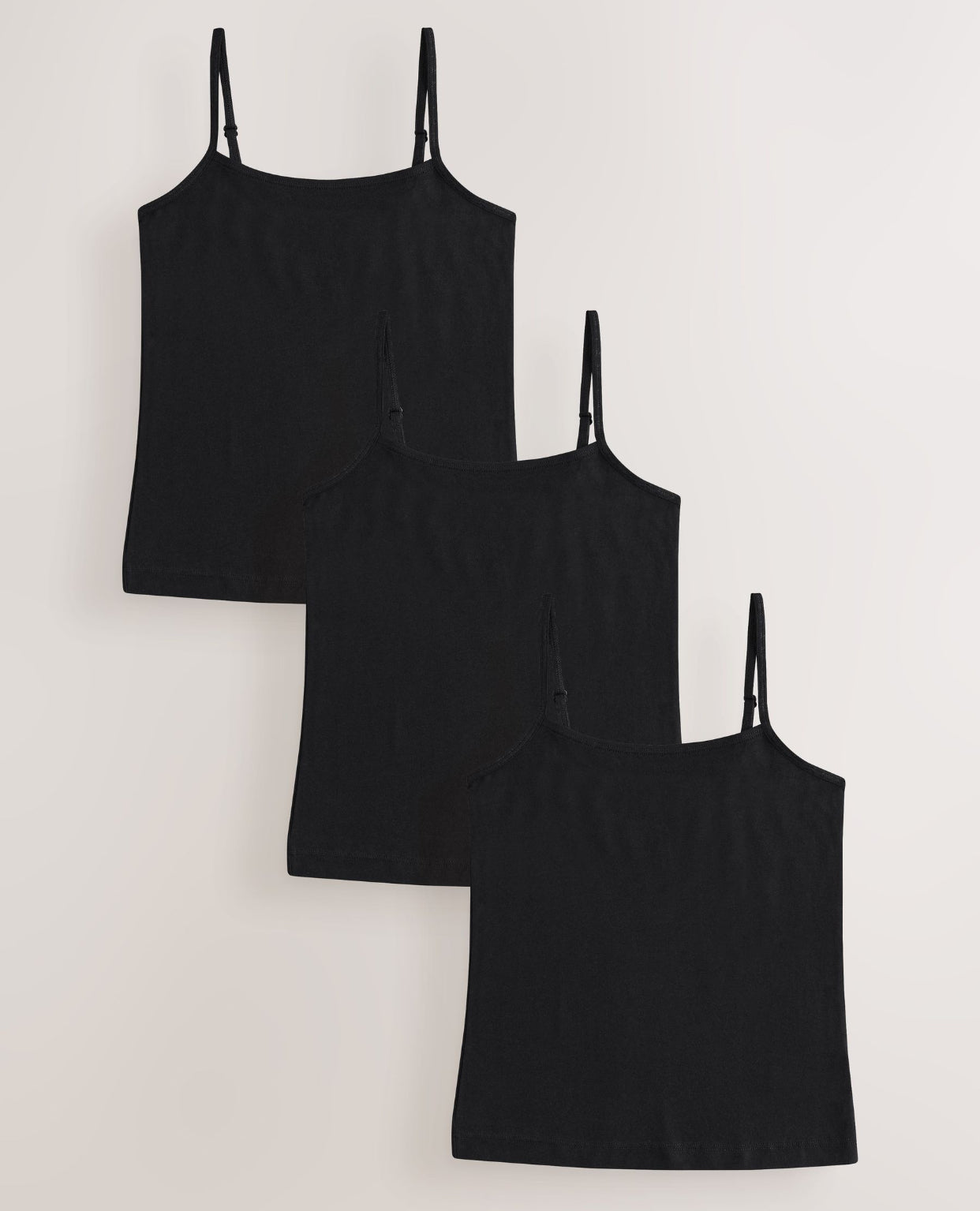 Black Strappy Cami Vests 3 Pack