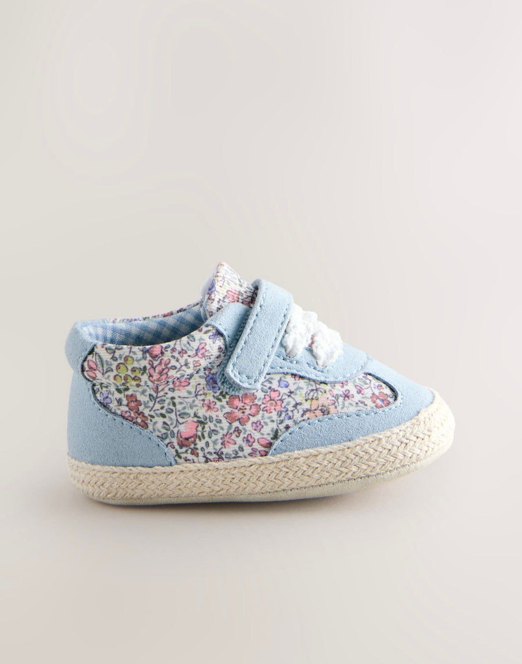 Blue Floral Baby Touch Fasten Trainers