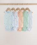 Green/Blue Vest Baby Bodysuits 5 Pack