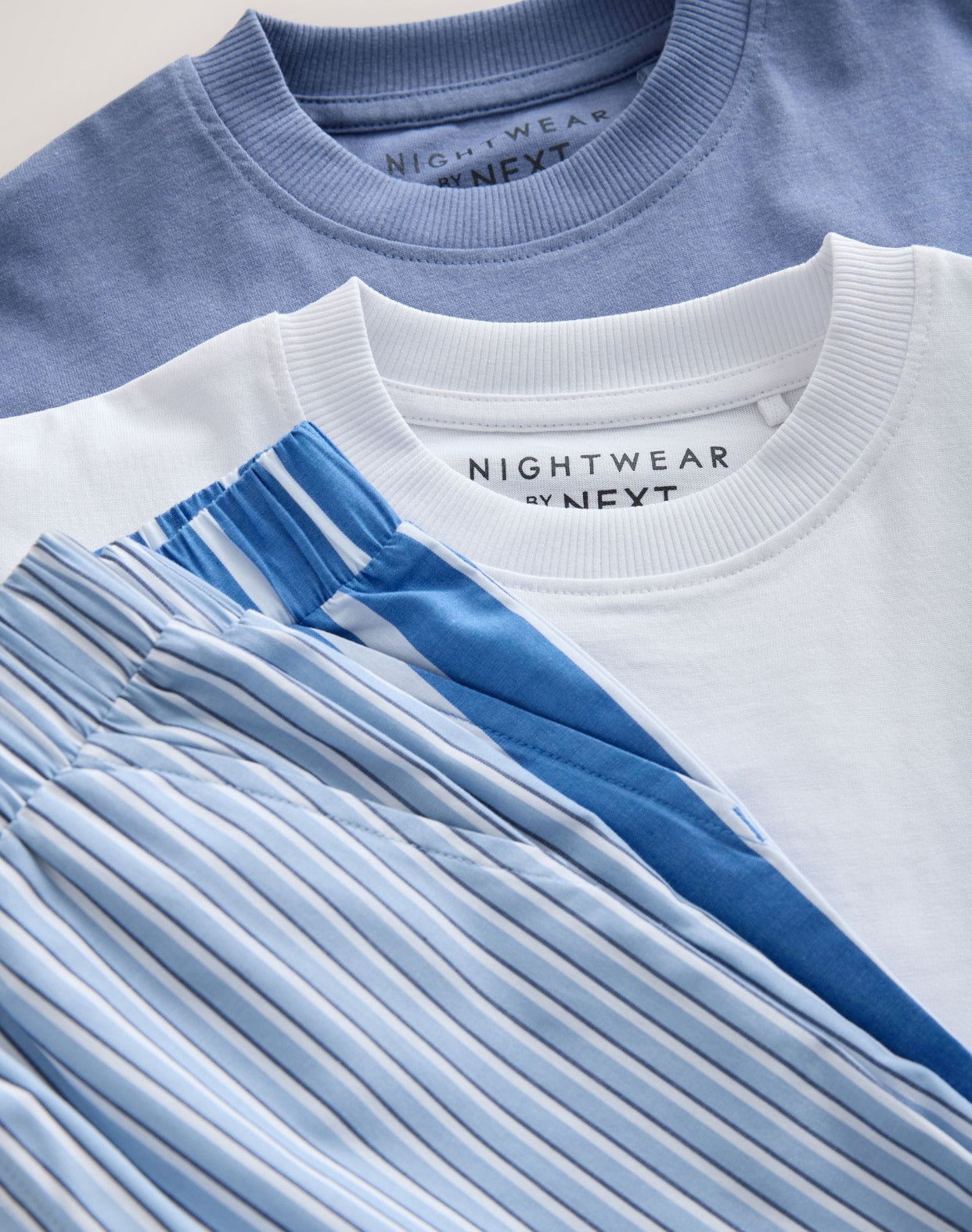 Blue/White Stripe Woven Short Pyjamas 2 Pack