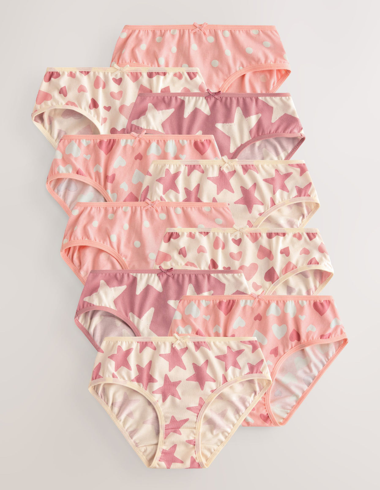 Pink Hearts Briefs 10 Pack