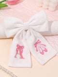 1pc Letter Embroidered Hair Clip
