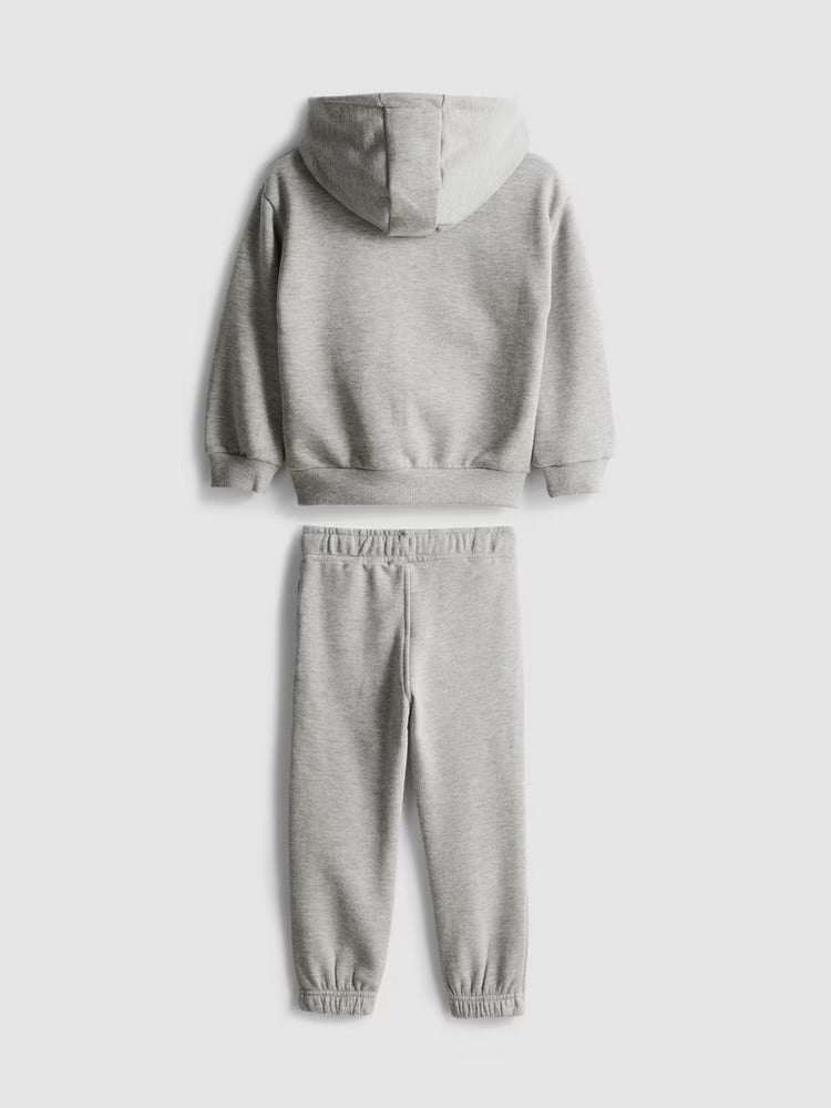 Embroidered Zip-Up Hoodie and Joggers Set