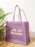 Women's Summer Crocheted Tote Bag With Letter Design