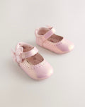 Pink Shimmer Butterfly Mary Jane Baby Shoes