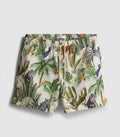 A textured pair of swimming shorts with mesh lining and drawstring waistline