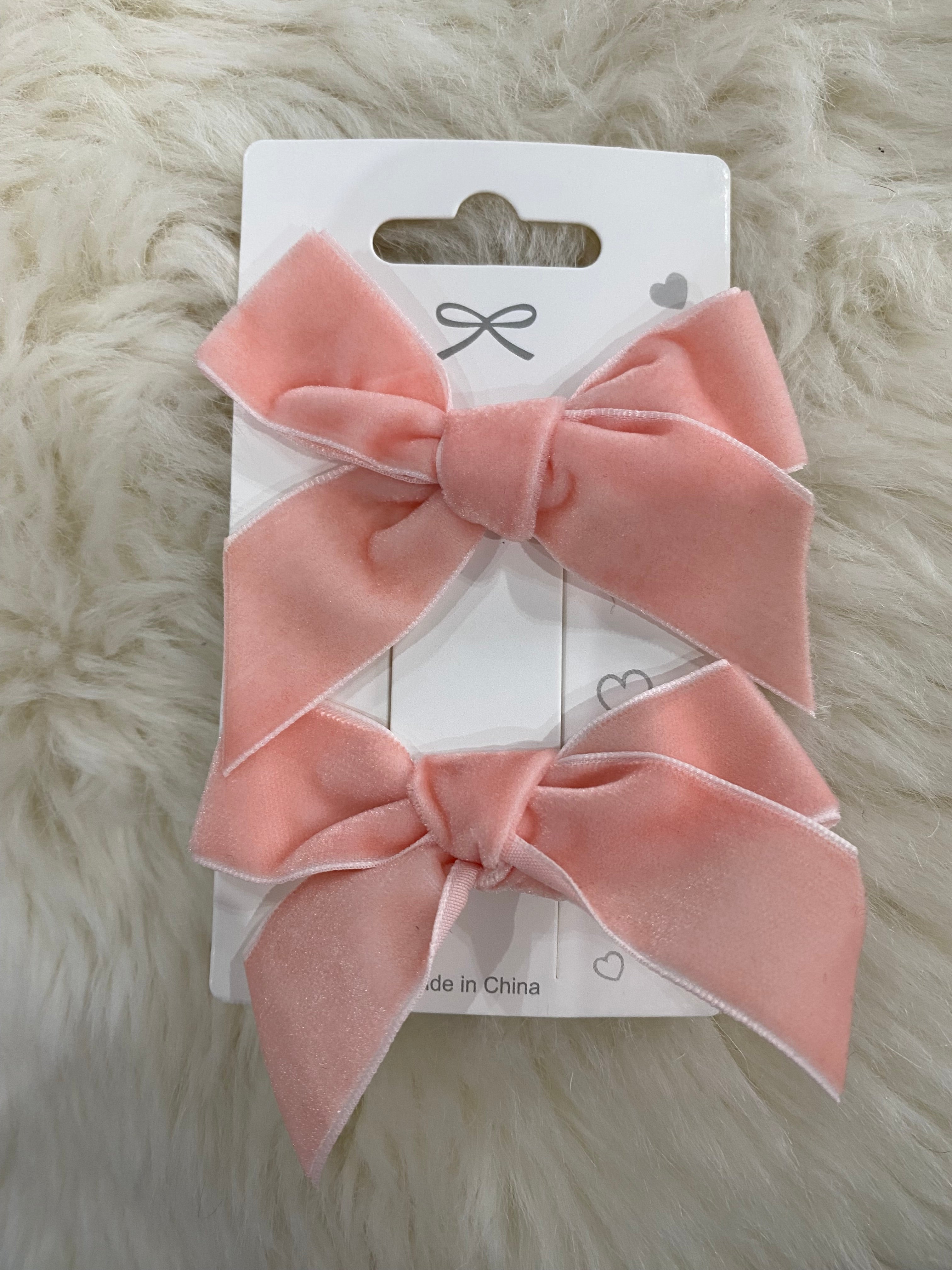 2pcs velvet bow hair clips