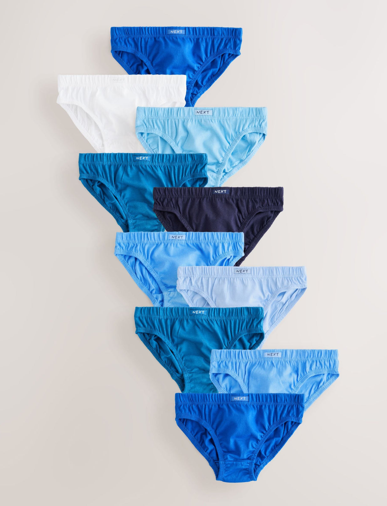 Tonal Blue 100% Cotton Briefs 10 Pack