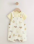 Neutral Winnie The Pooh Baby Dungaree and Bodysuit Set