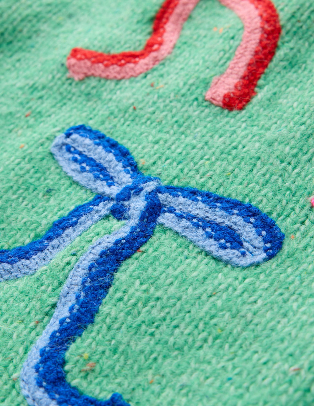 Green Bow Embroidered Christmas Jumper