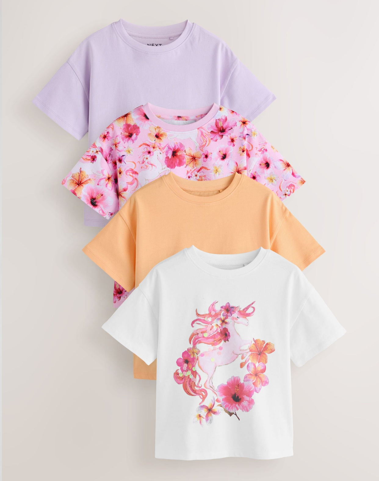Lilac 4 Pack Unicorn Sequin T-
Shirts