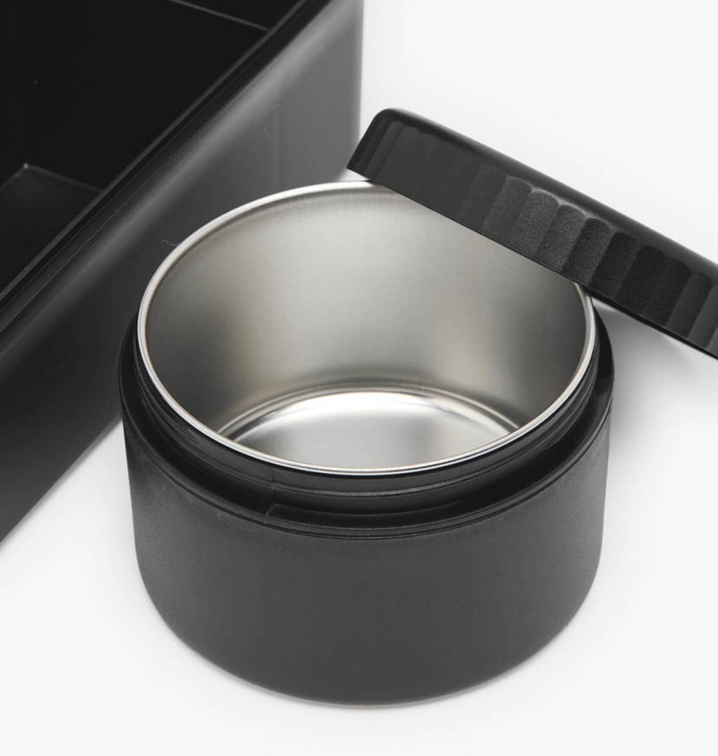 Black Lunch Box & Stainless Jar