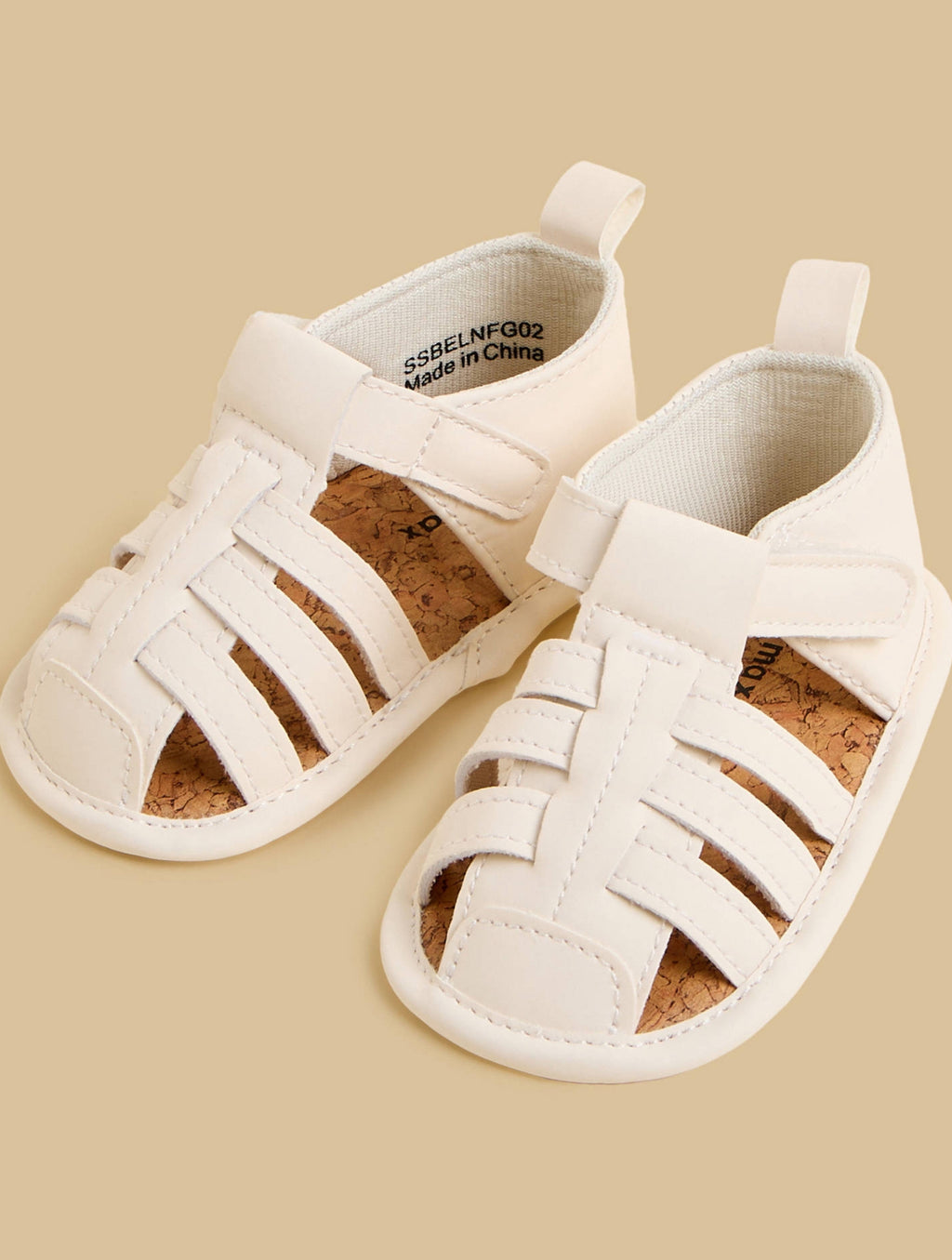 Plain Strappy Sandals with Hook and Loop Closure
