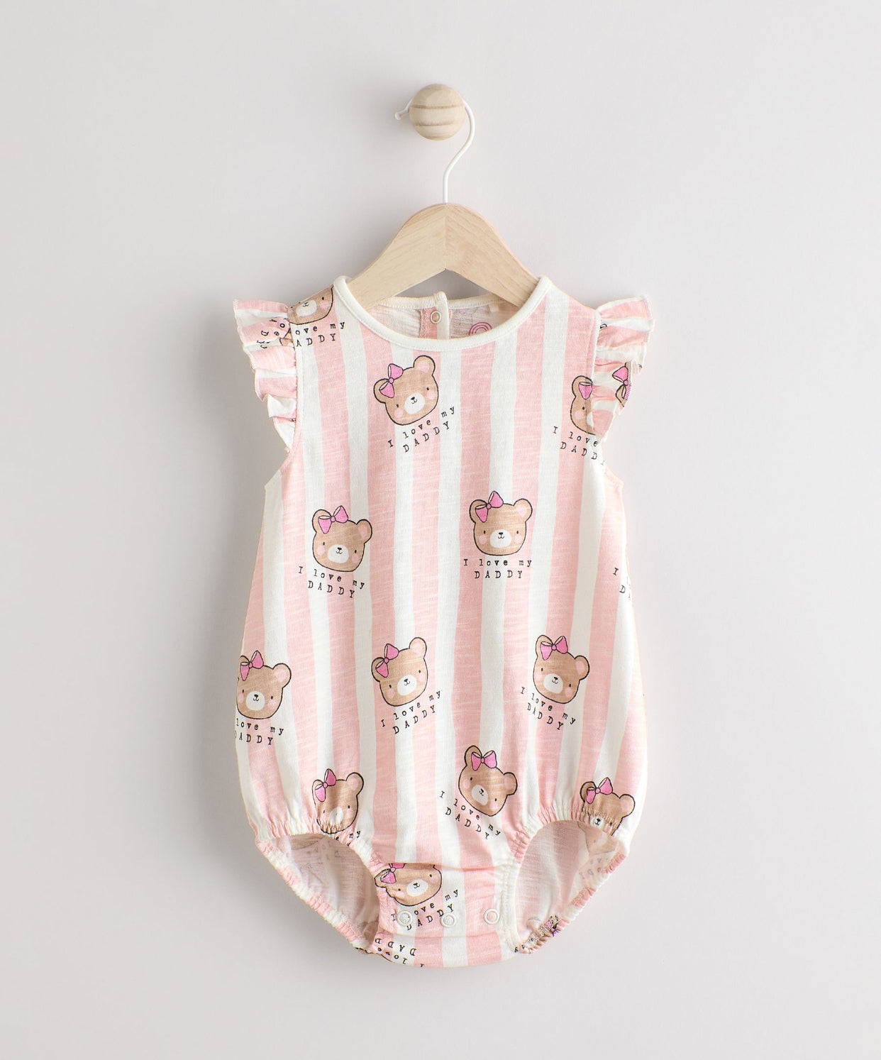 Pink/White Stripe I Love My Daddy Baby
Bloomer Romper