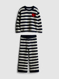 Heart Stripe Jumper and Knit Trousers Set