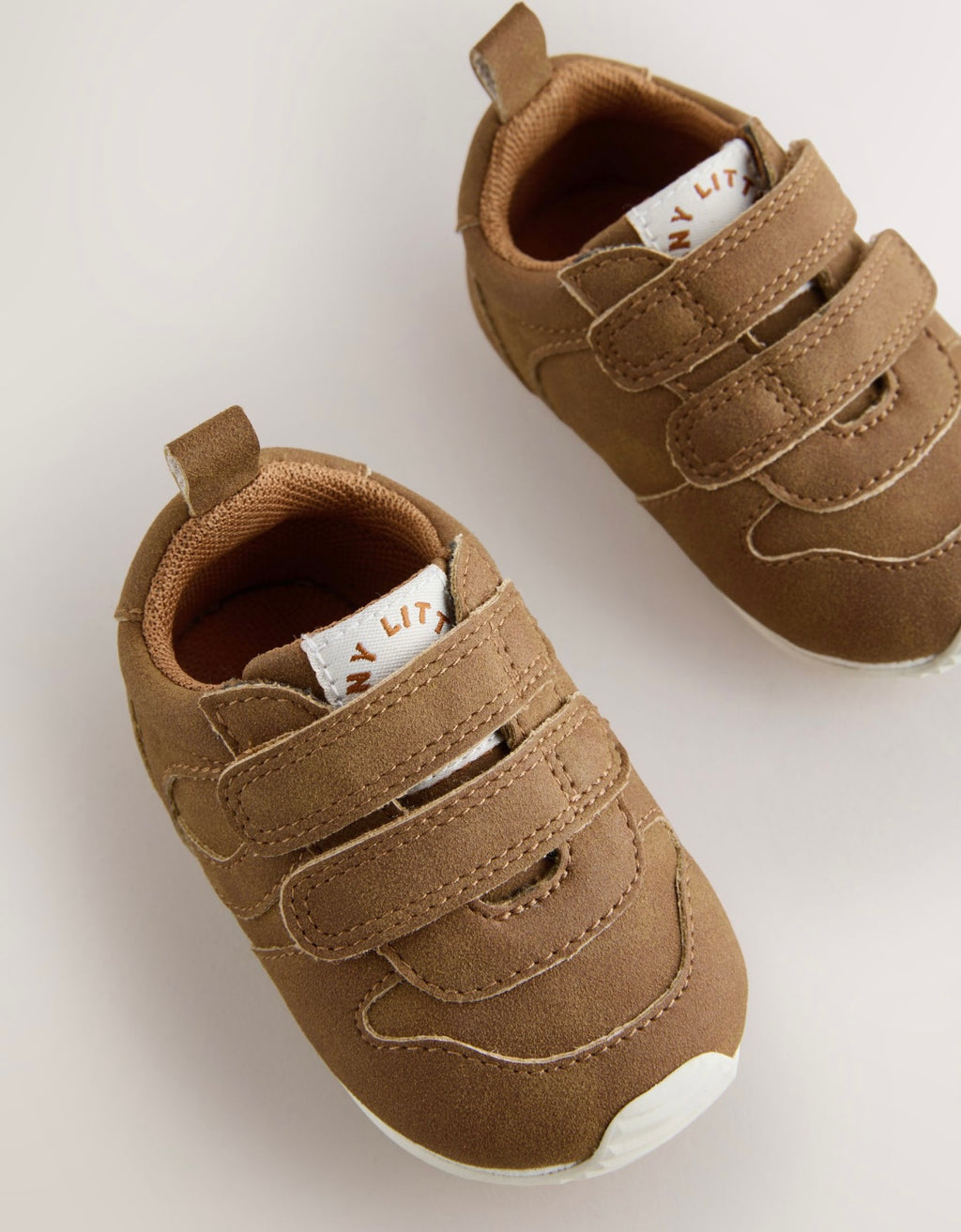 Tan Brown Baby Touch Fastening Trainers