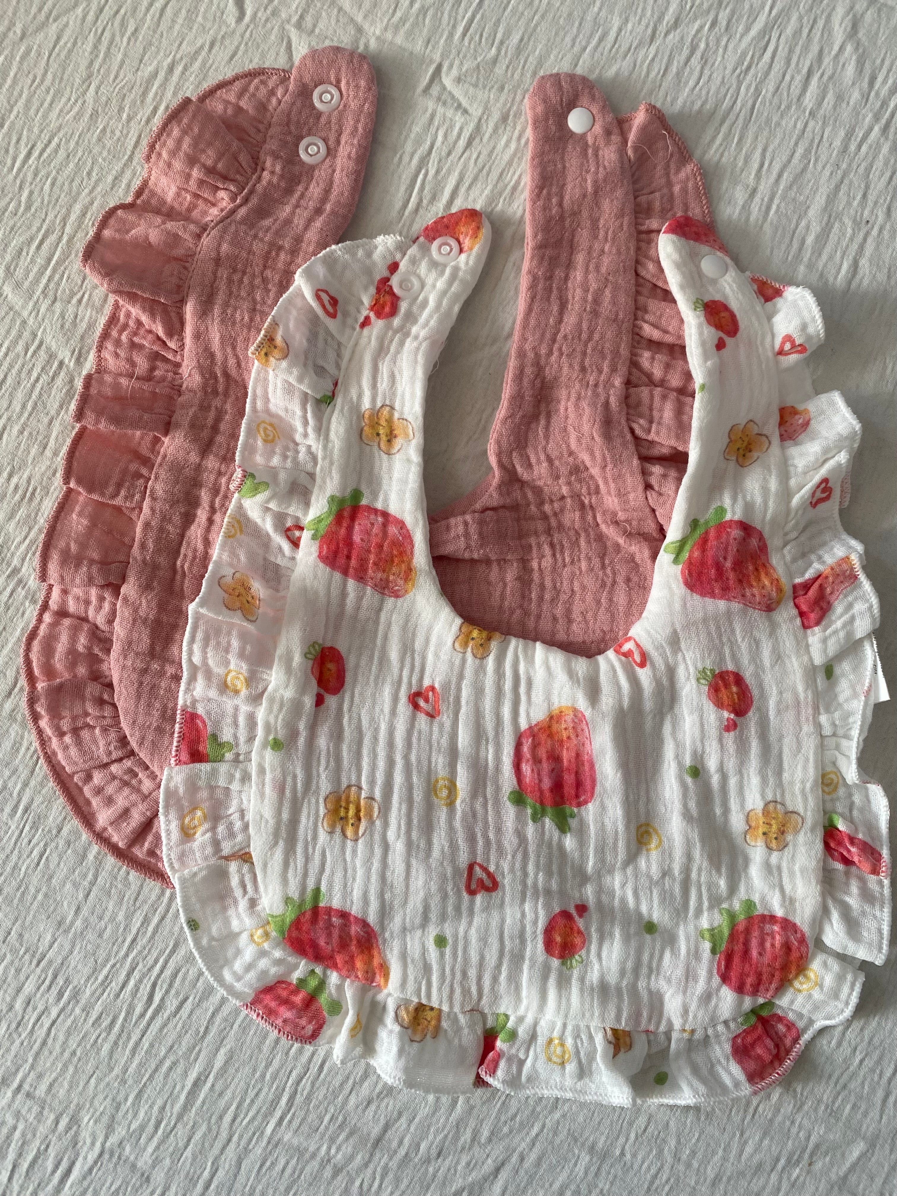 2pcs Soft & Comfortable 100% Cotton Baby Bibs (immediate)