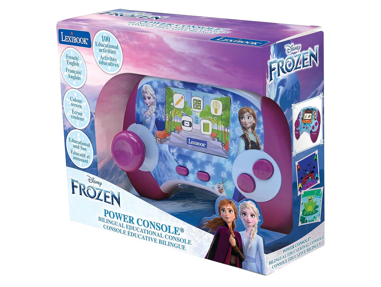 Lexibook, Frozen, Power Console®, Bilingual educational game console with 100 activities, French/English