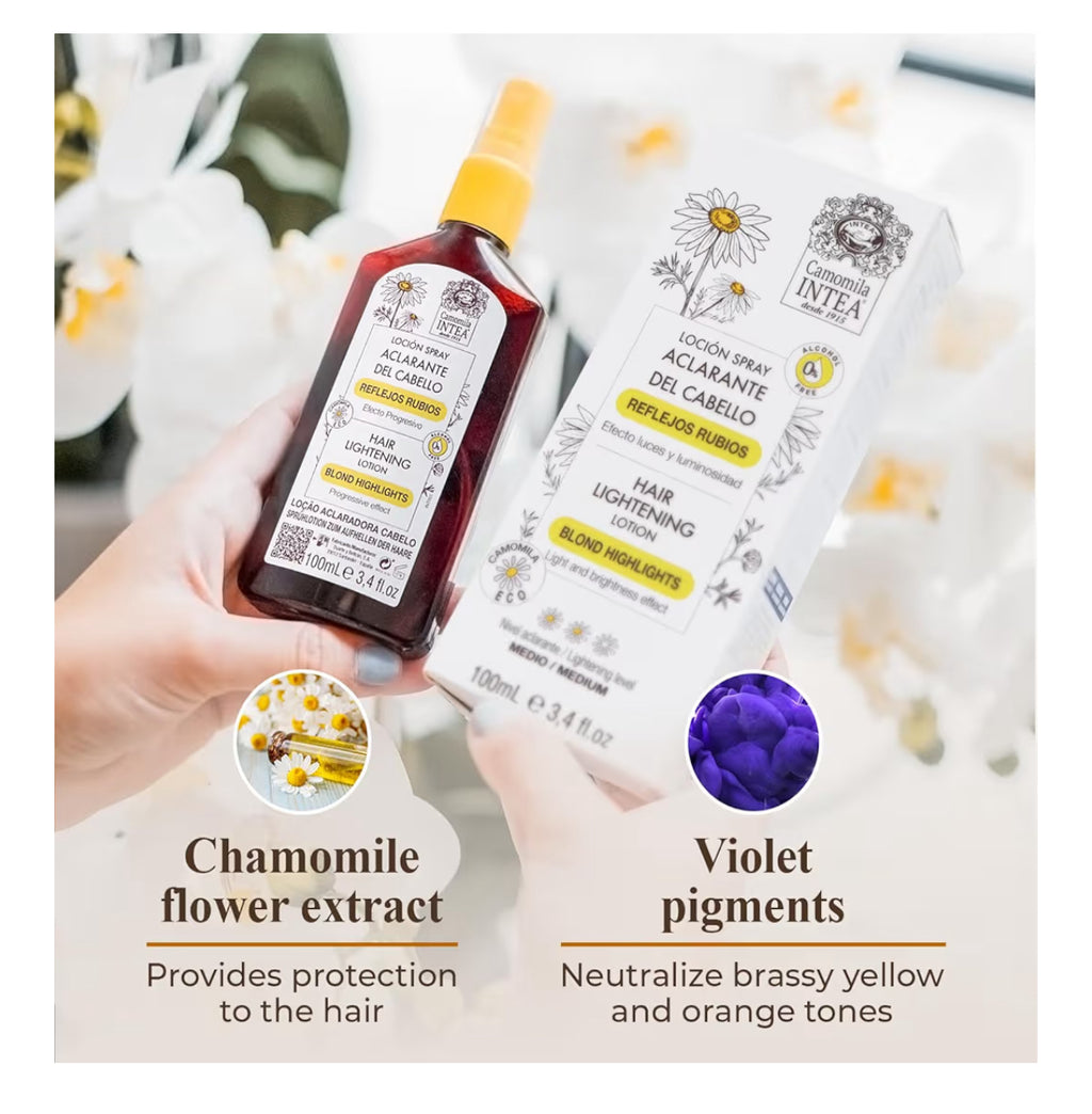 Camomila Intea premium - Blonde hair lightening spray - Alcohol Free - Ecological chamomile extract - 100 ML