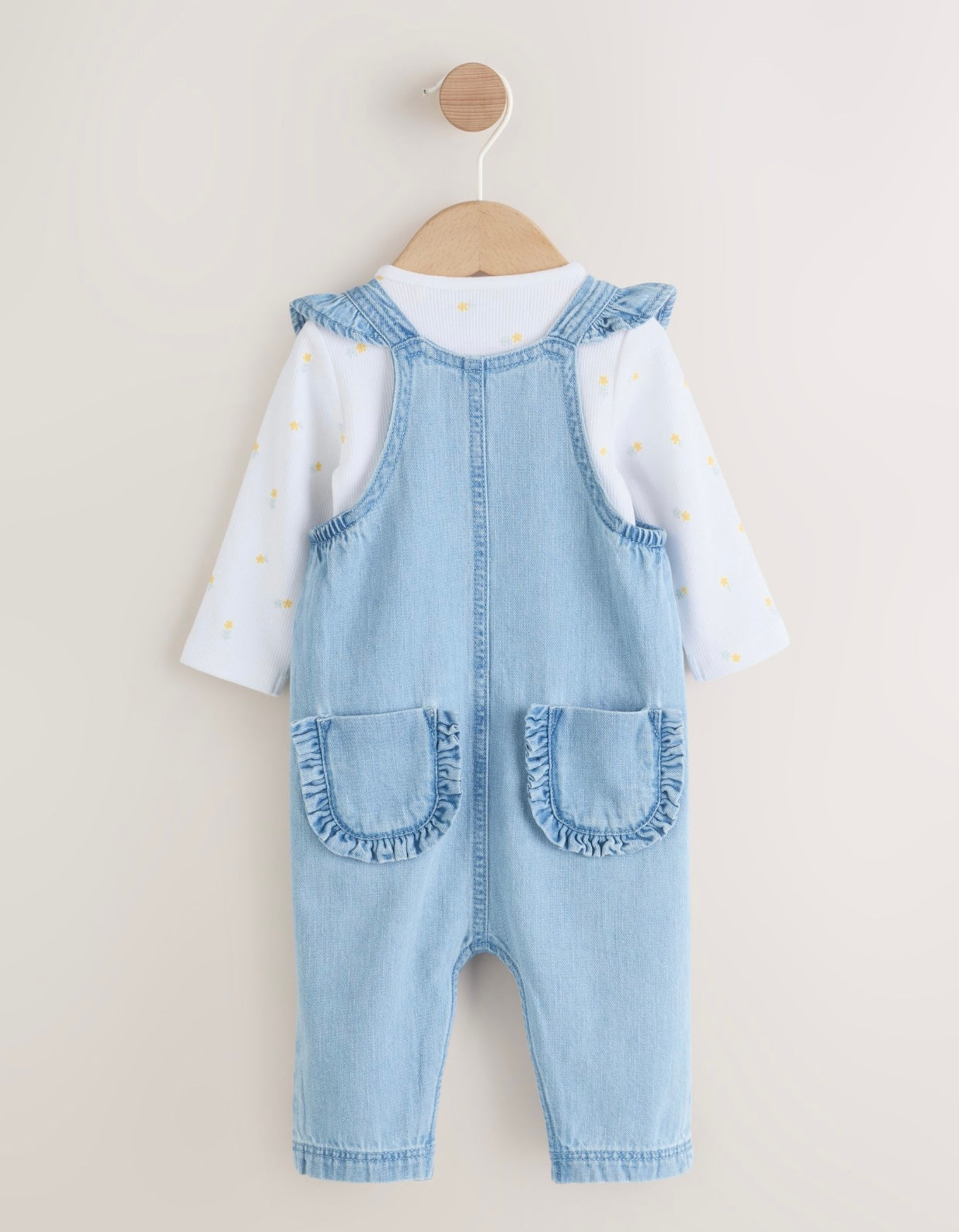 Denim Dungarees and Long Sleeve Bodysuit Set 2 Piece