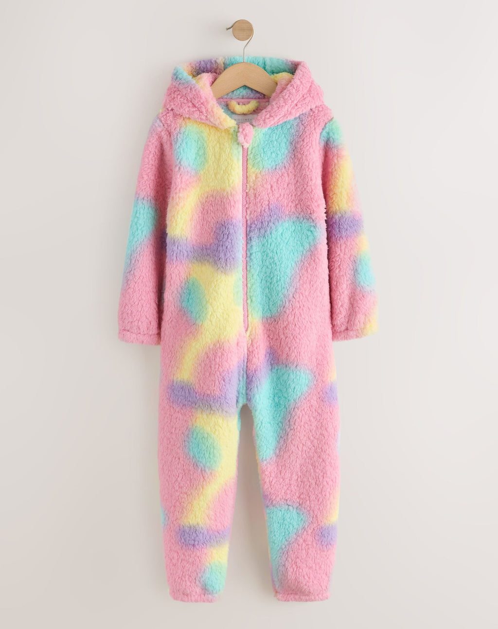 Multi Tie Dye Print Fleece All-In-One
